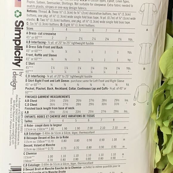 Simplicity toddler shirt and dress pattern - Picture 4 of 4